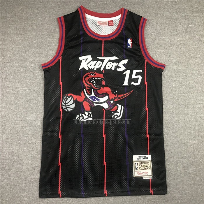 Camiseta Toronto Raptors Vince Carter NO 15 Mitchell & Ness 1998-99 Negro2